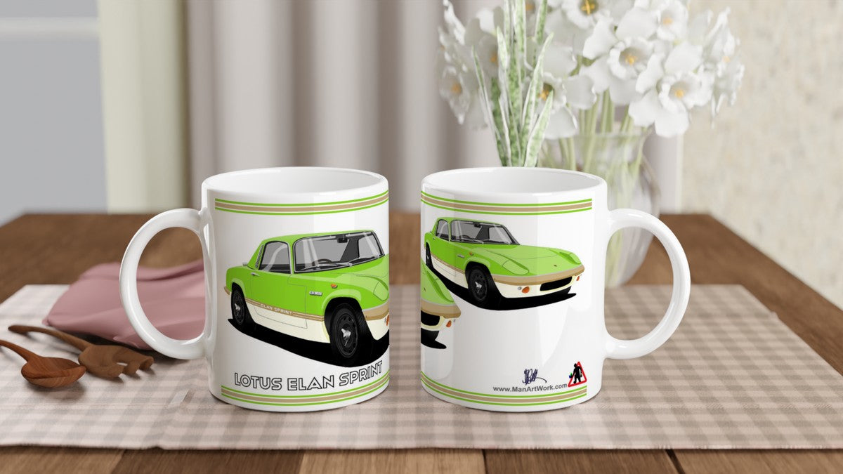 Lotus Elan Sprint Coupe in Green Art Mug