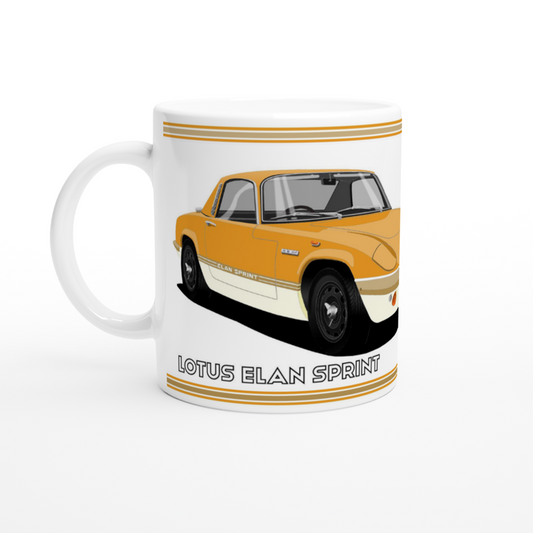 Lotus Elan Sprint Coupe in Orange Art Mug