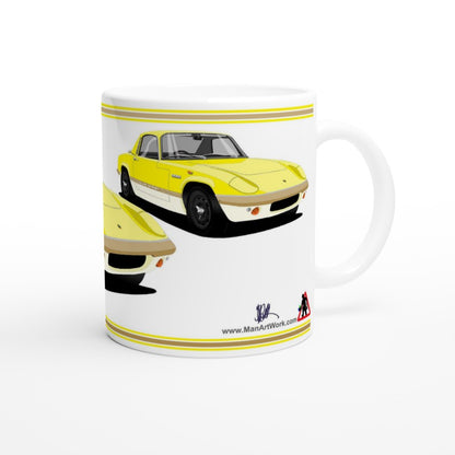 Lotus Elan Sprint Coupe in Yellow Art Mug