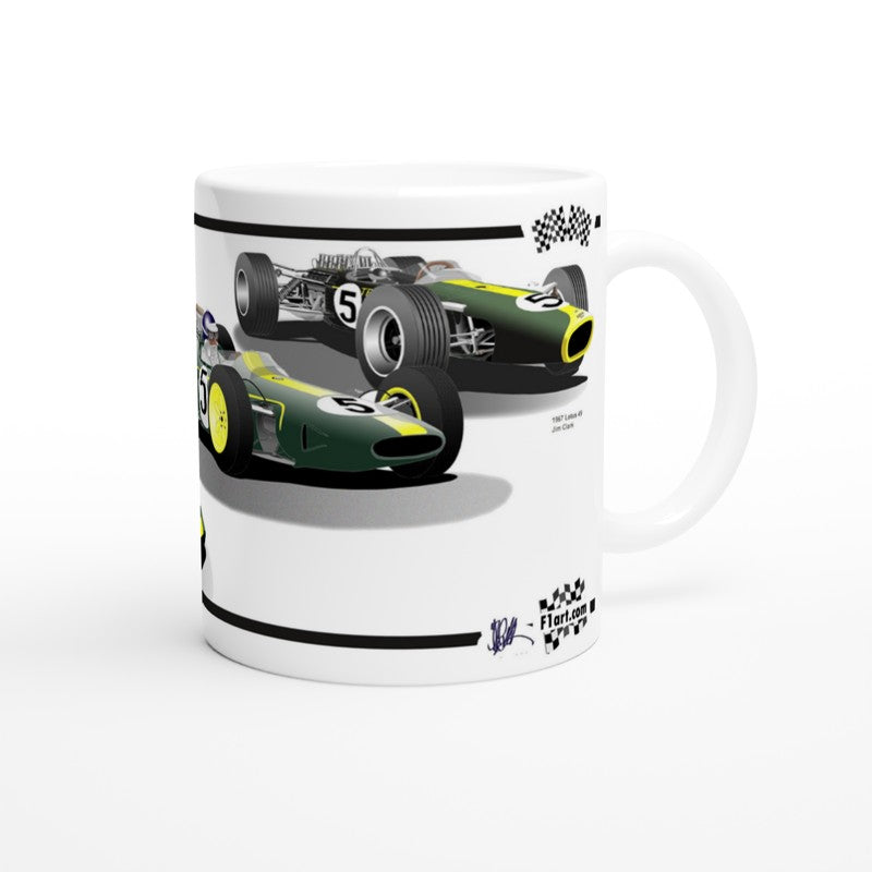 Lotus Jim Clark F1 Motor Racing Art Mug