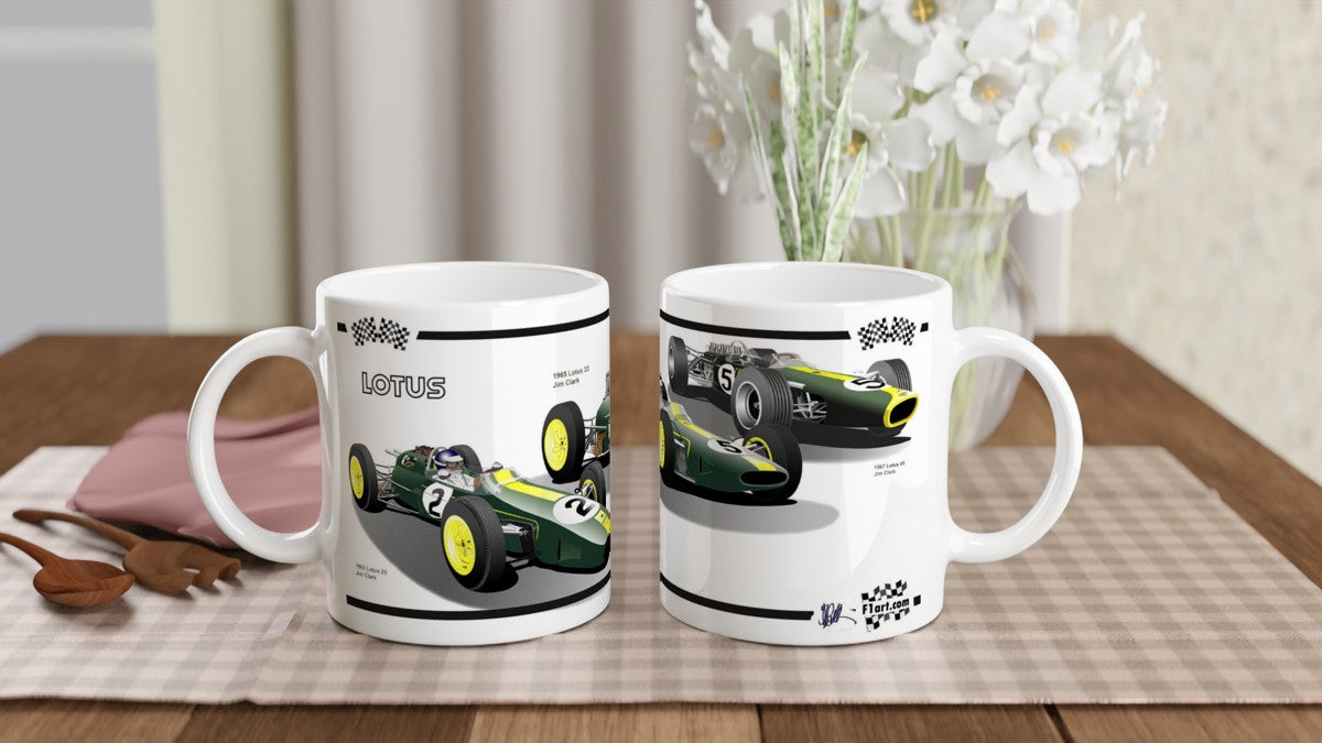 Lotus Jim Clark F1 Motor Racing Art Mug