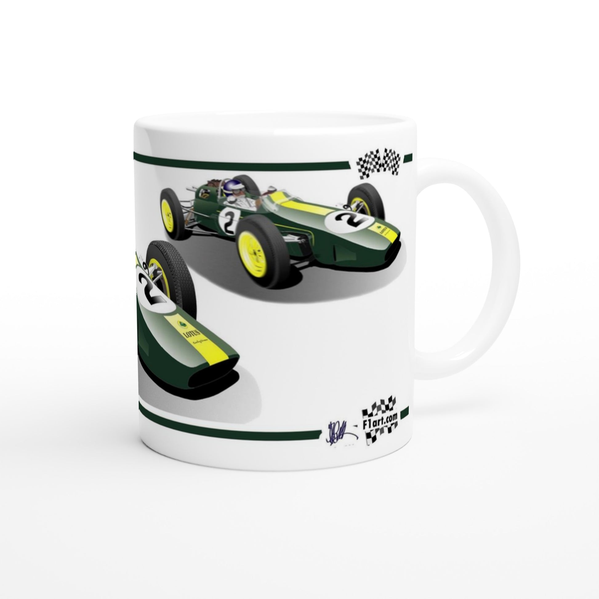 Lotus 25 1963 F1 Motor Racing Art Mug