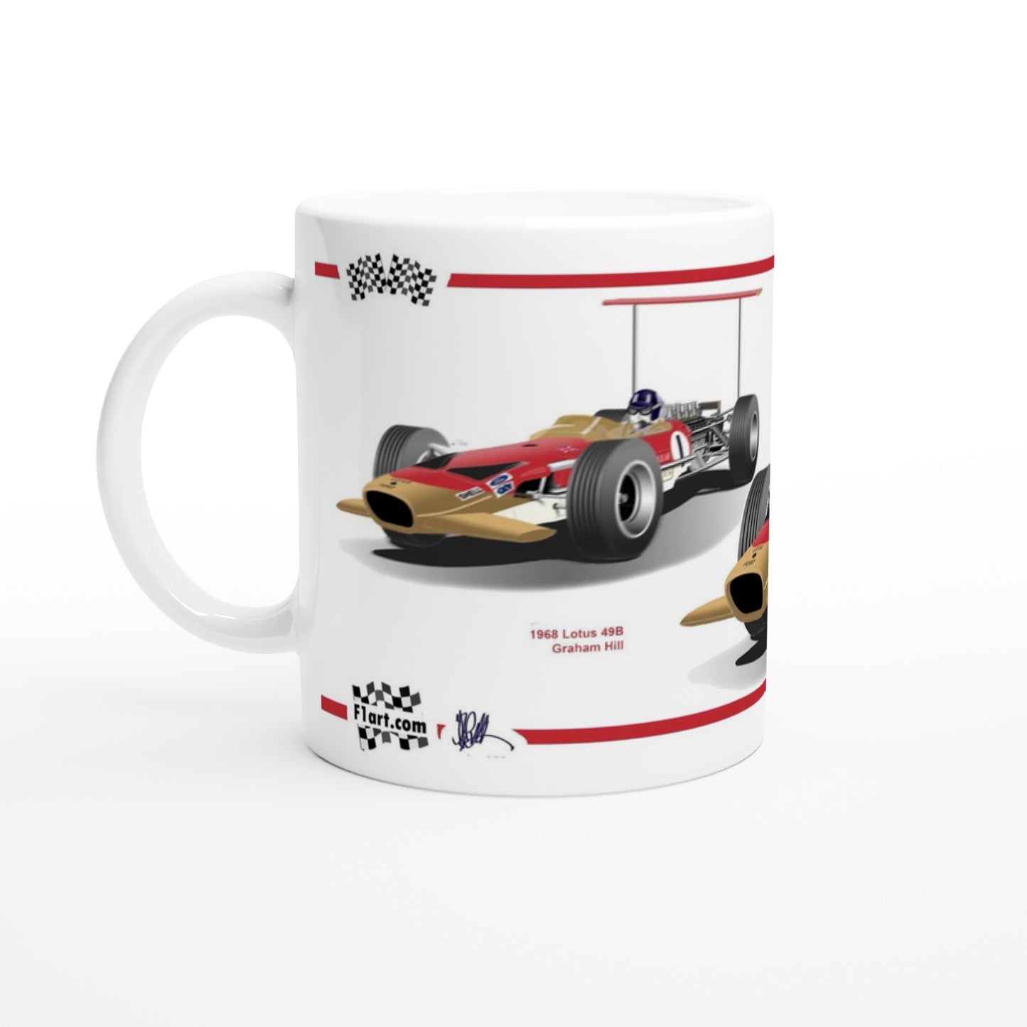 Lotus 49B 1968 F1 Motor Racing Art Mug
