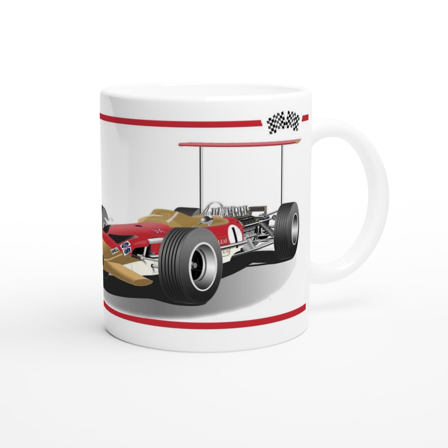 Lotus 49B 1968 F1 Motor Racing Art Mug