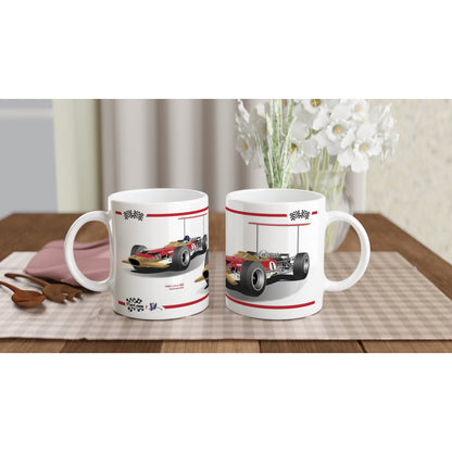 Lotus 49B 1968 F1 Motor Racing Art Mug