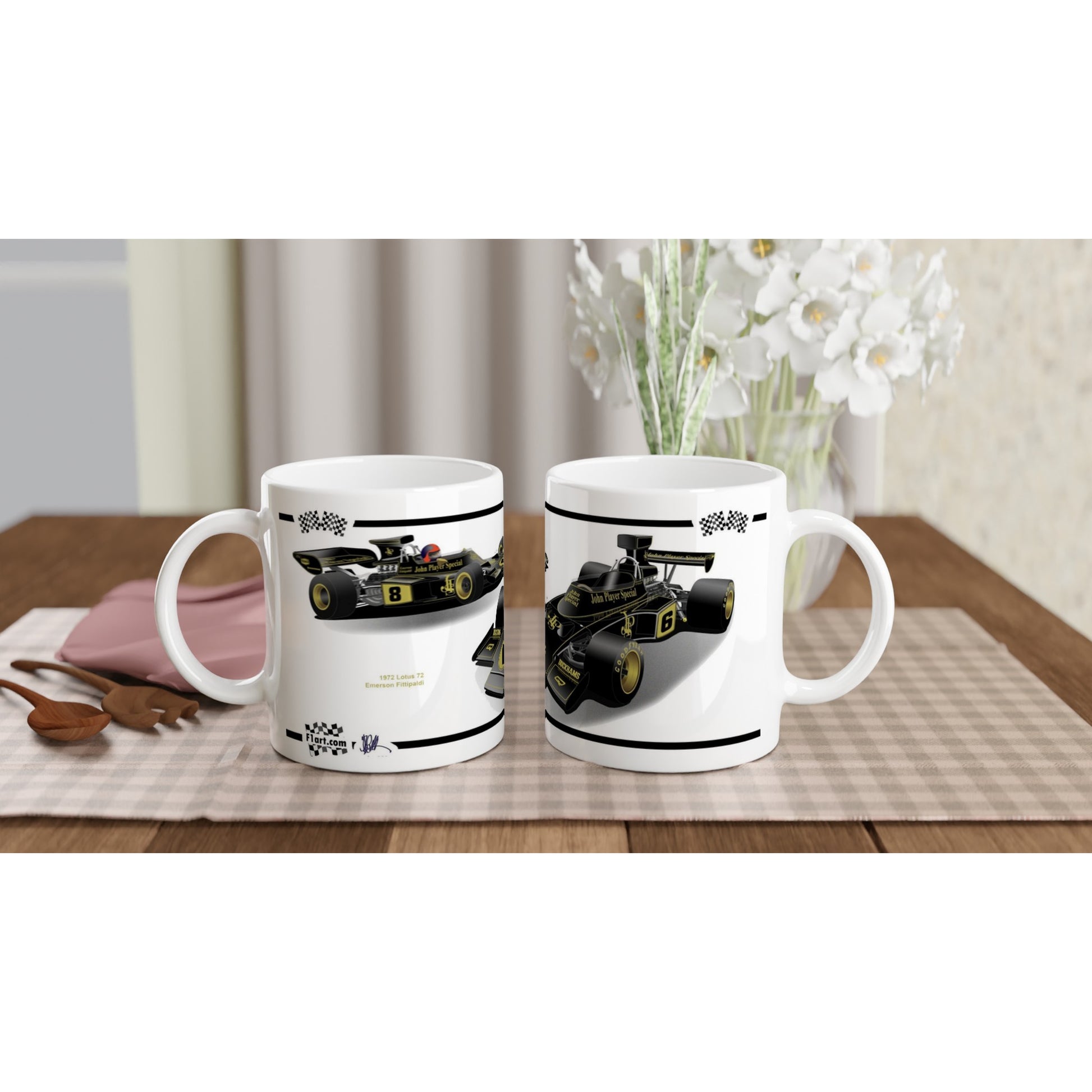 Lotus 72 1972 JPS F1 Motor Racing Art Mug