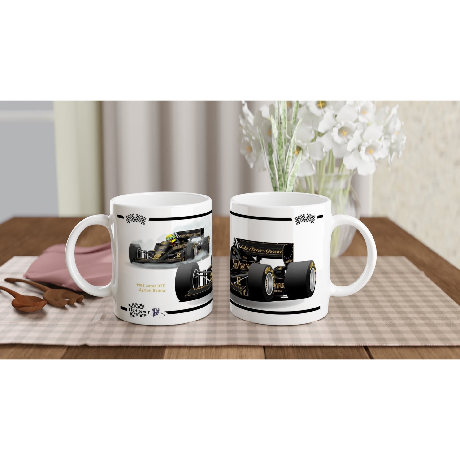 Lotus 97T F1 Motor Racing Art Mug