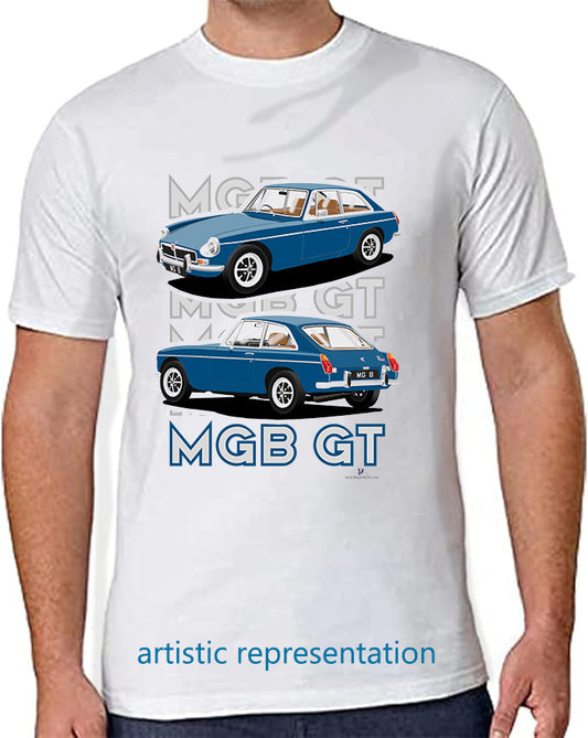 MG B GT Mk3 in Blue Art T Shirt