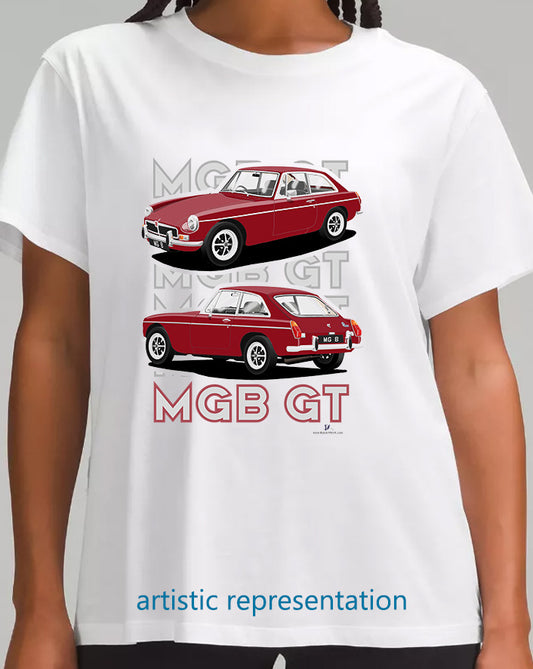 MG B GT Mk3 in Burgundy Art T Shirt