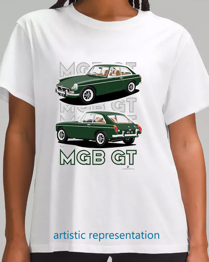 MG B GT Mk3 in Green Art T Shirt