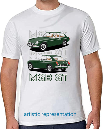 MG B GT Mk3 in Green Art T Shirt