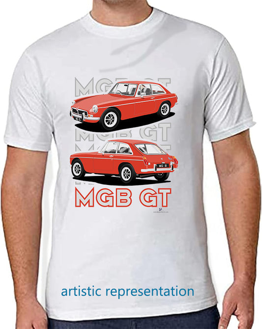 MG B GT Mk3 in Orange Art T Shirt