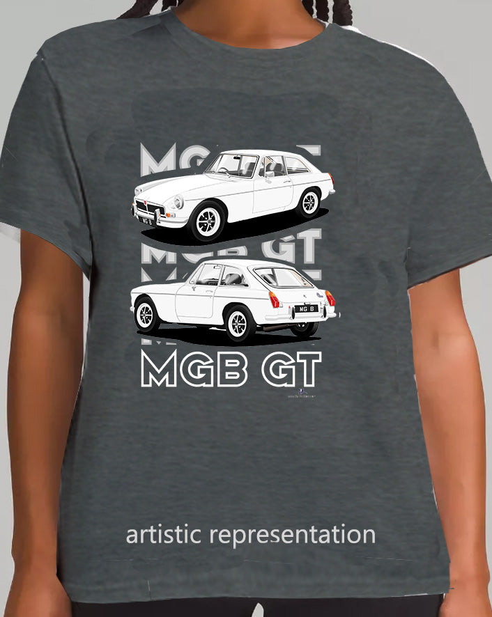 MG B GT Mk3 in White Art T Shirt