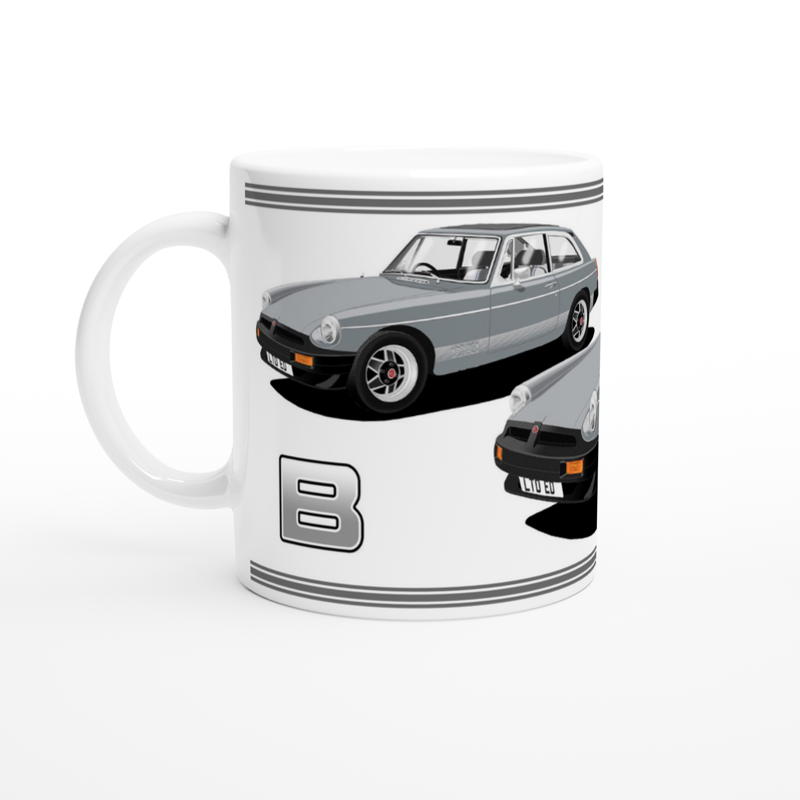 MG B GT Limited Edition in Silver Art Mug