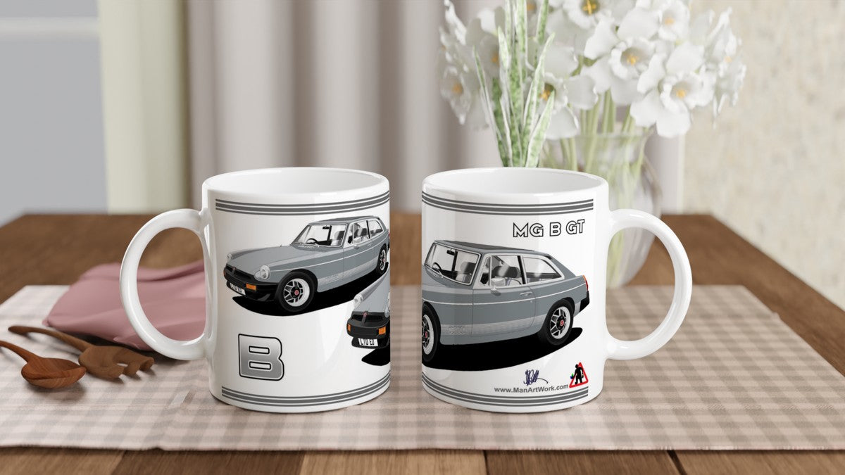 MG B GT Limited Edition in Silver Art Mug