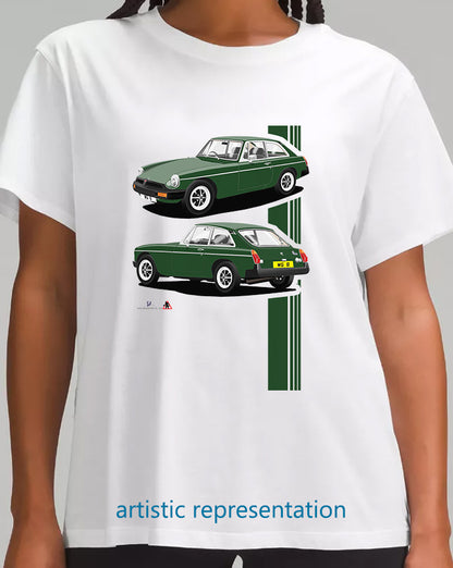 MG B GT Mk4 Rubber Bumper in Dark Green Art T Shirt