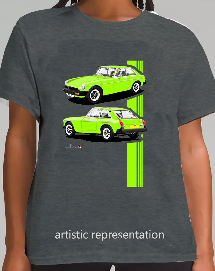 MG B GT Mk4 Rubber Bumper in Green Art T Shirt