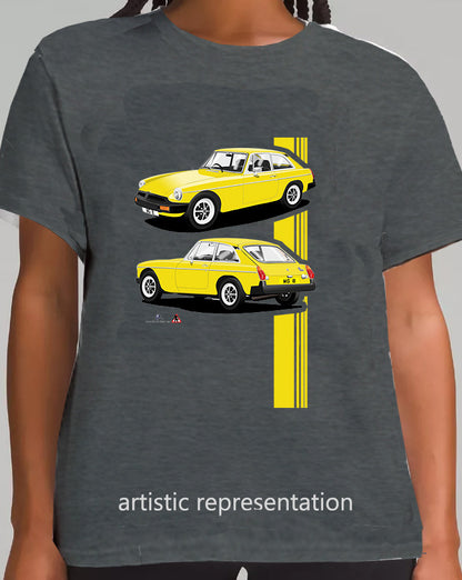 MG B GT Mk4 Rubber Bumper in Yellow Art T Shirt