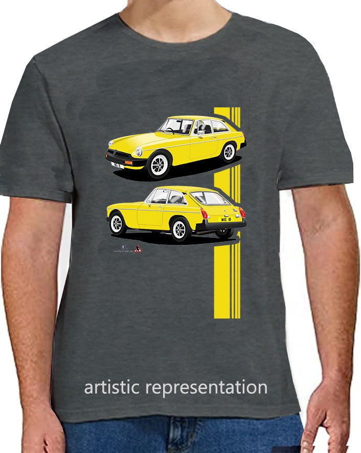 MG B GT Mk4 Rubber Bumper in Yellow Art T Shirt