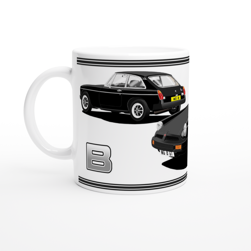 MG B GT Mk4 in Black Art Mug