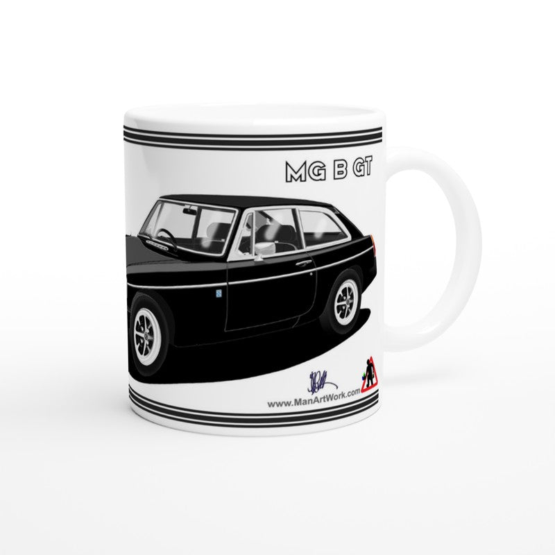 MG B GT Mk4 in Black Art Mug