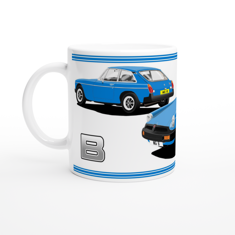 MG B GT Mk4 in Blue Art Mug