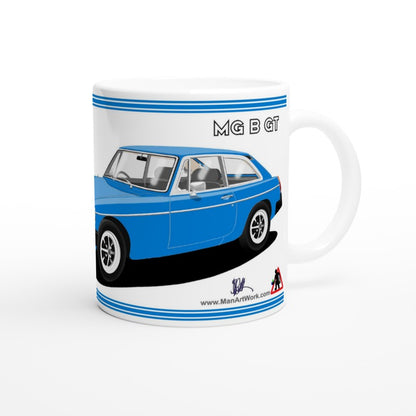 MG B GT Mk4 in Blue Art Mug