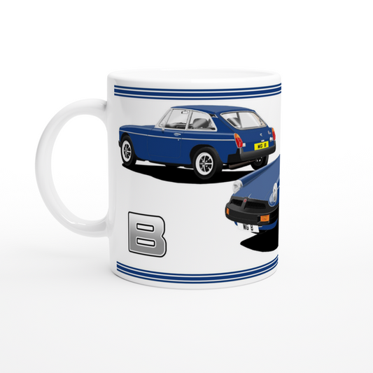 MG B GT Mk4 in Dark Blue Art Mug