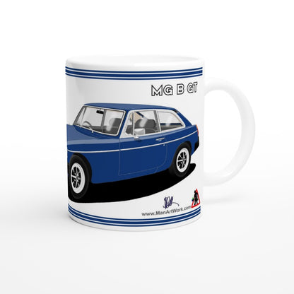 MG B GT Mk4 in Dark Blue Art Mug