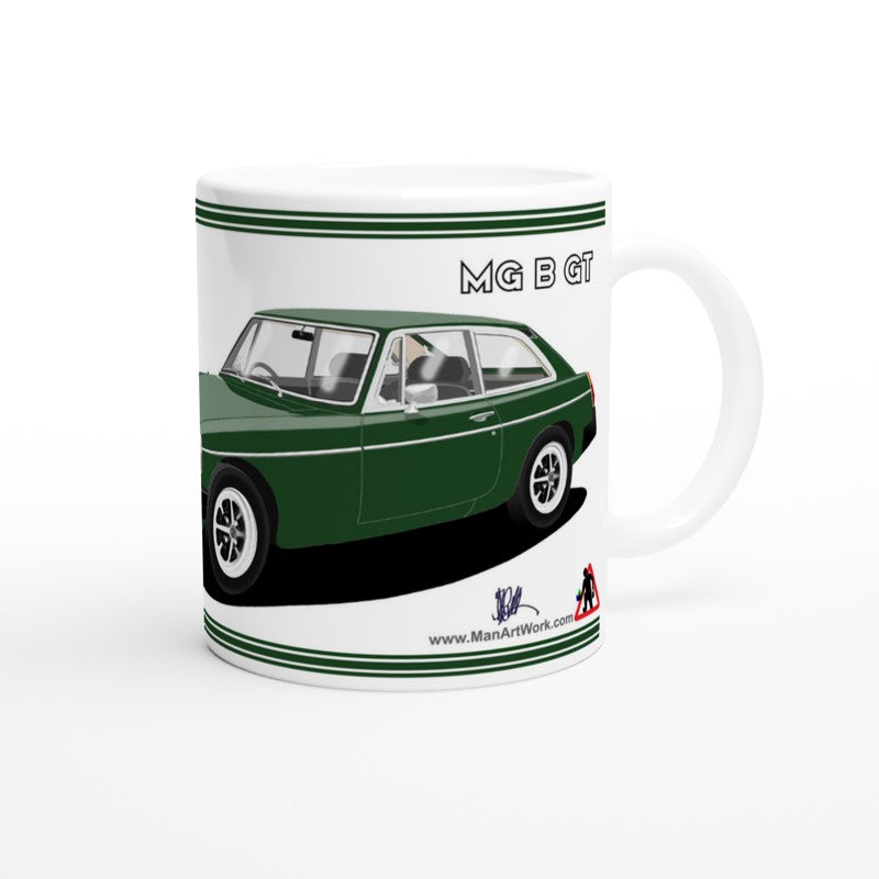 MG B GT Mk4 in Dark Green Art Mug