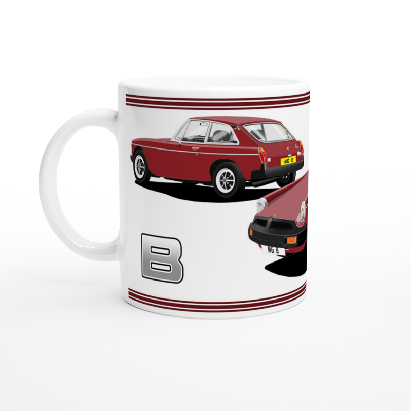 MG B GT Mk4 in Dark Red Art Mug