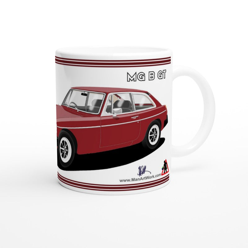 MG B GT Mk4 in Dark Red Art Mug