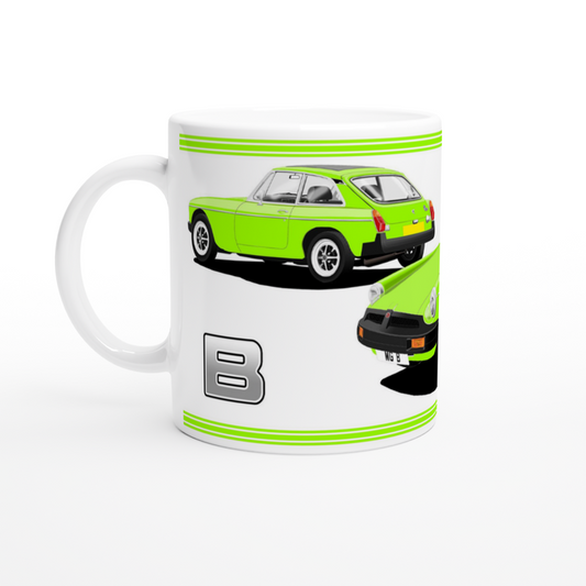 MG B GT Mk4 in Green Art Mug