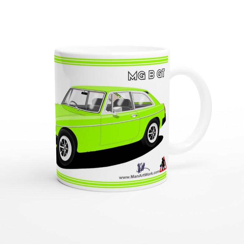 MG B GT Mk4 in Green Art Mug