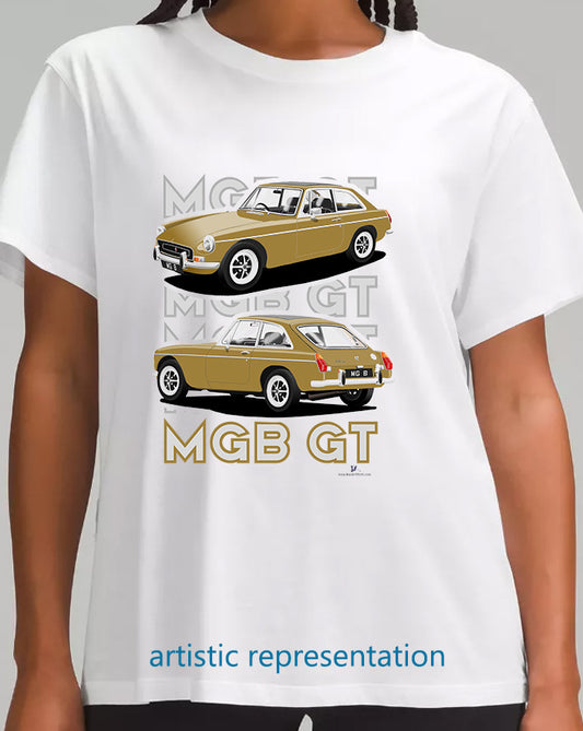 MG B GT Mk2 in Gold Art T Shirt
