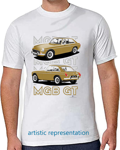 MG B GT Mk2 in Gold Art T Shirt