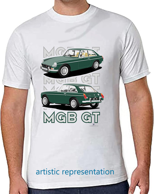 MG B GT Mk2 in Green Art T Shirt