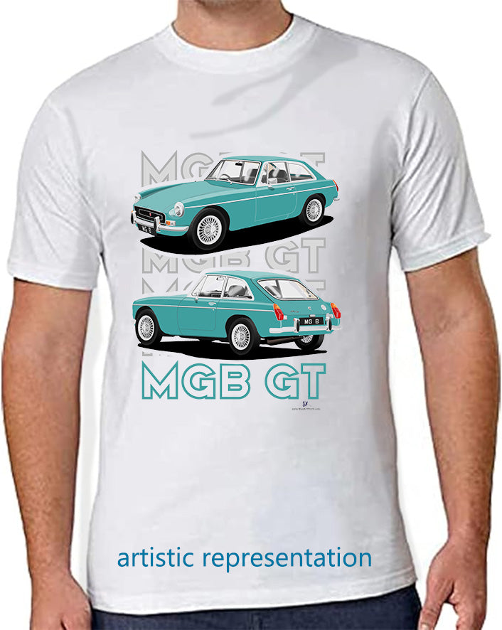 MG B GT Mk2 in Turquoise Art T Shirt