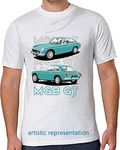 MG B GT Mk2 in Turquoise Art T Shirt