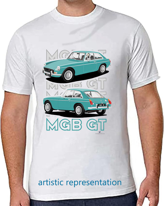 MG B GT Mk2 in Turquoise Art T Shirt