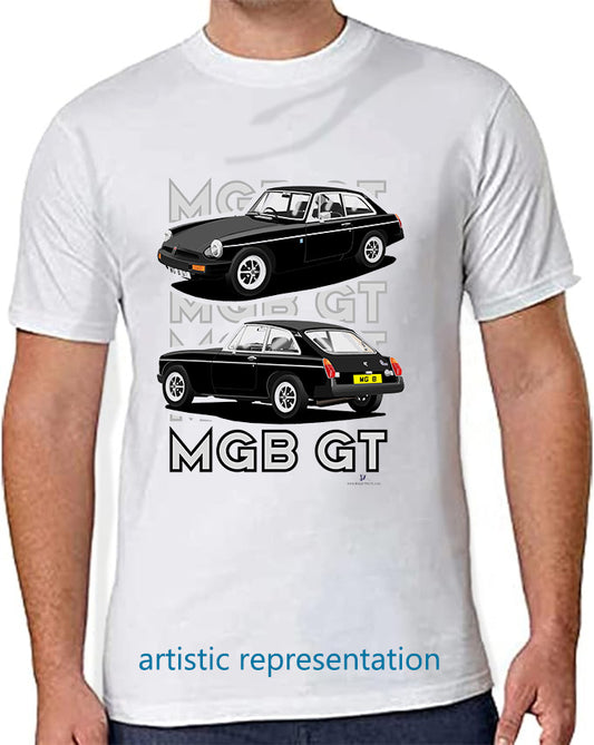 MG B GT Mk4 Rubber Bumper in Black Art T Shirt