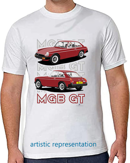 MG B GT Mk4 Rubber Bumper in Dark Red Art T Shirt