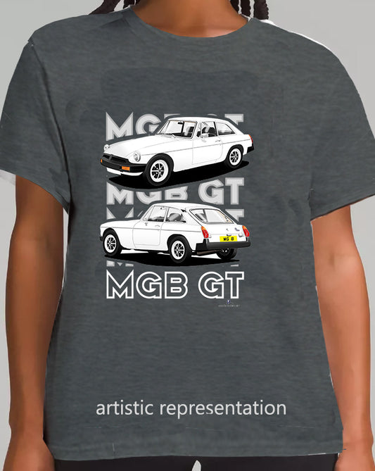 MG B GT Mk4 Rubber Bumper in White Art T Shirt