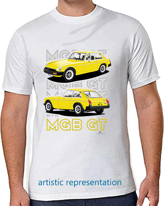 MG B GT Mk4 Rubber Bumper in Yellow Art T Shirt