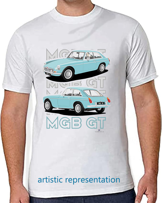 MG B GT Mk1 in Blue Art T Shirt