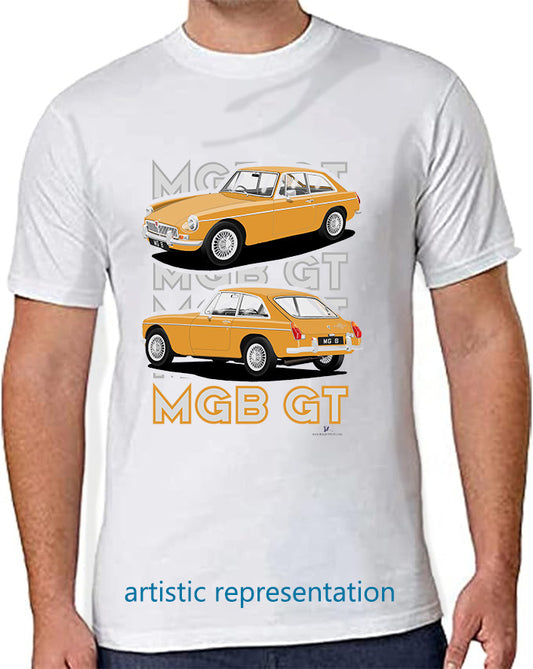 MG B GT Mk1 in Orange Art T Shirt