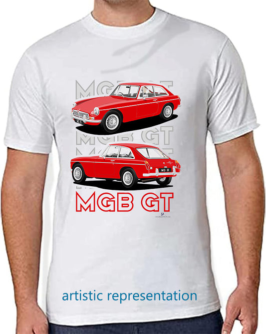 MG B GT Mk1 in Red Art T Shirt