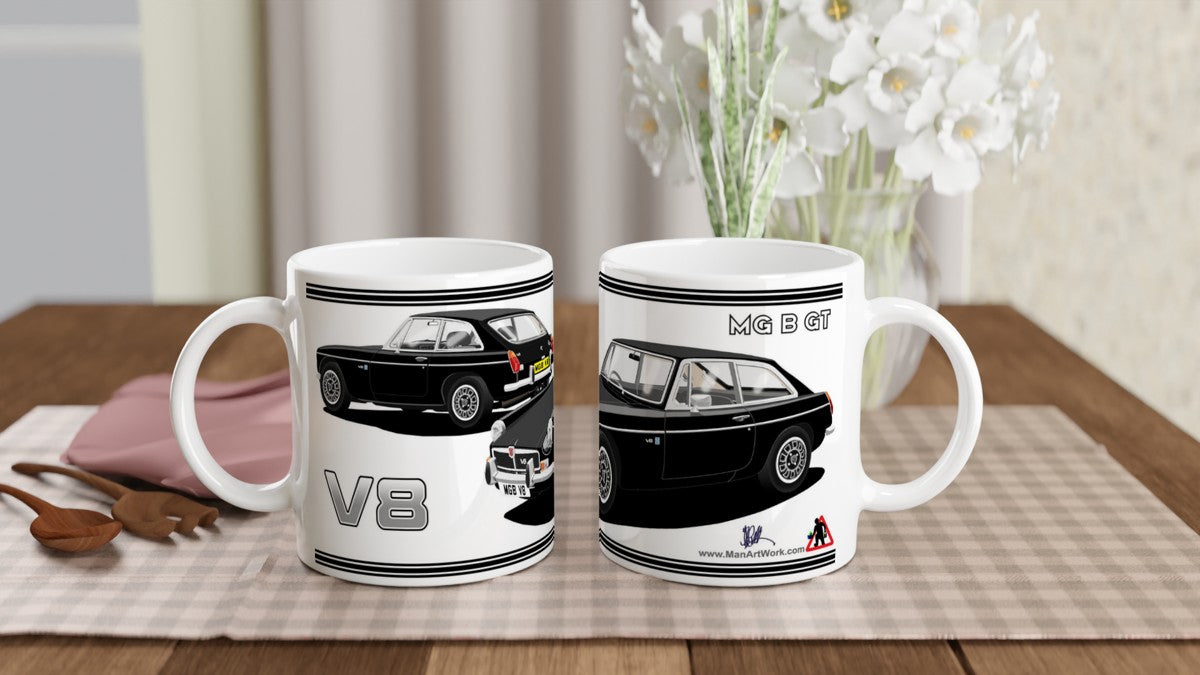 MG B GT V8 in Black Art Mug