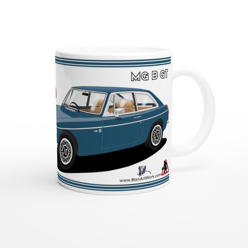 MG B GT V8 in Blue Art Mug