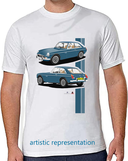 MG B GT V8 in Blue T Shirt